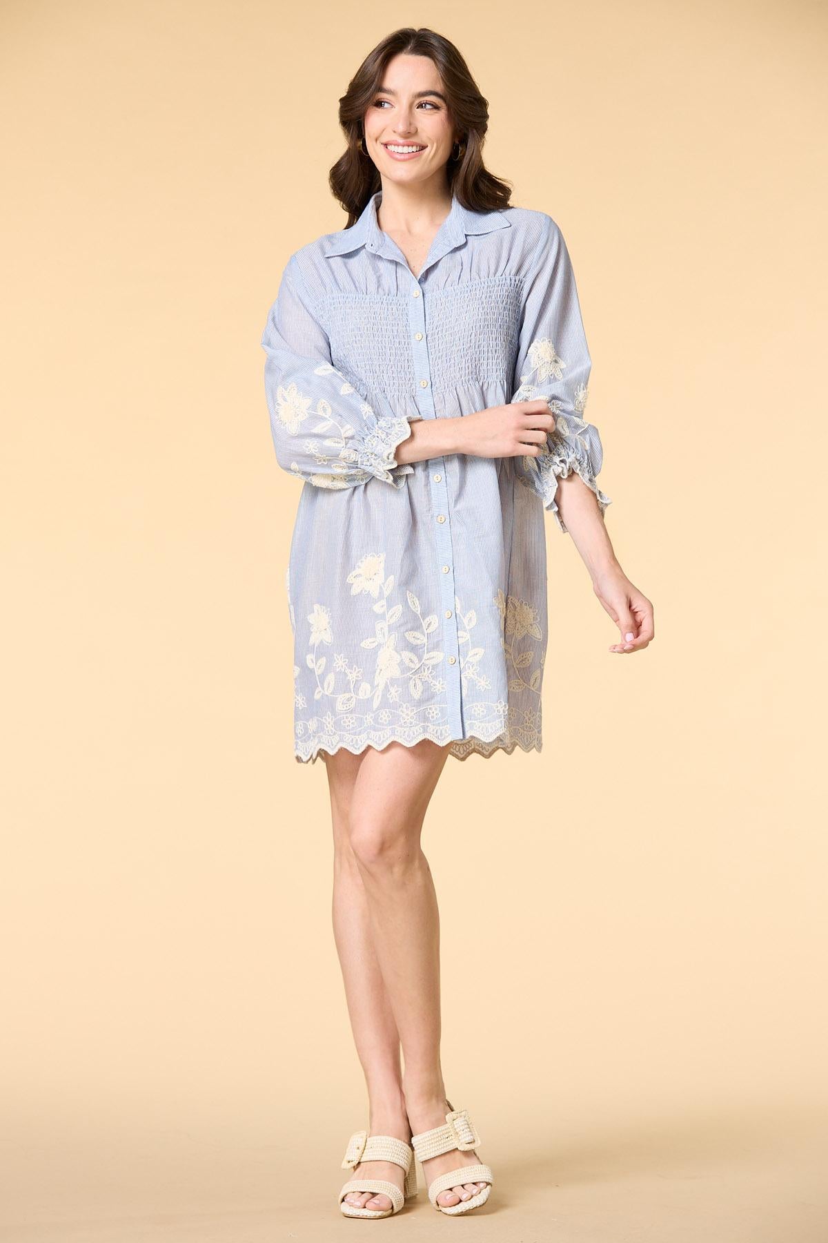 Versona blossoming beauty shirt dress BLUE_MULTI