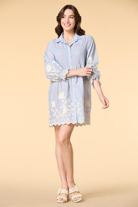 Versona blossoming beauty shirt dress BLUE_MULTI