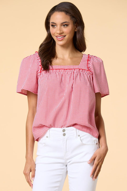 Versona got to have gingham top RED
