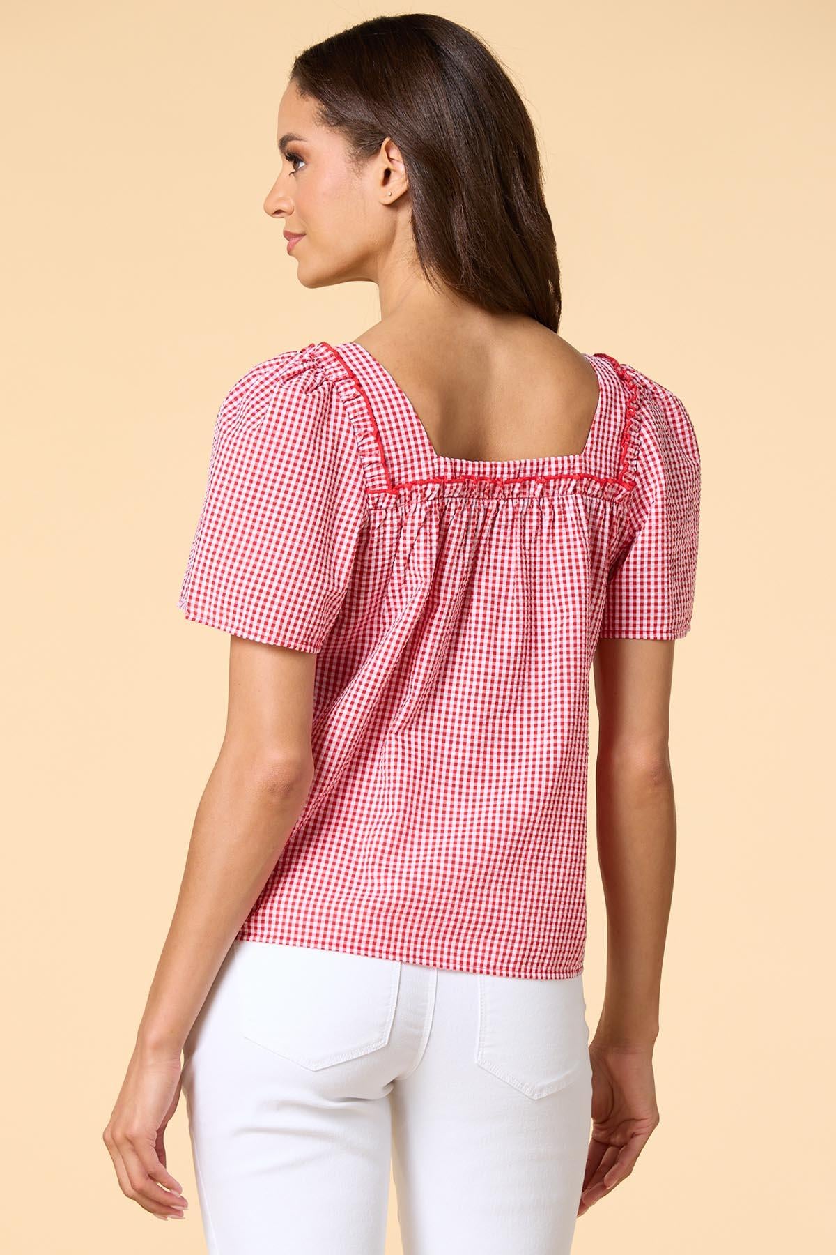 Versona got to have gingham top RED