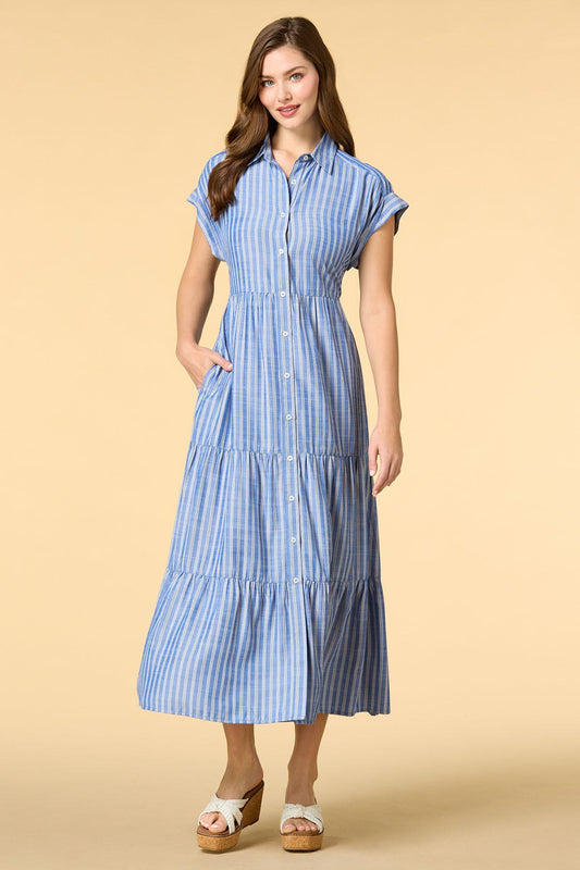 Versona line leader shirt dress BLUE_MULTI