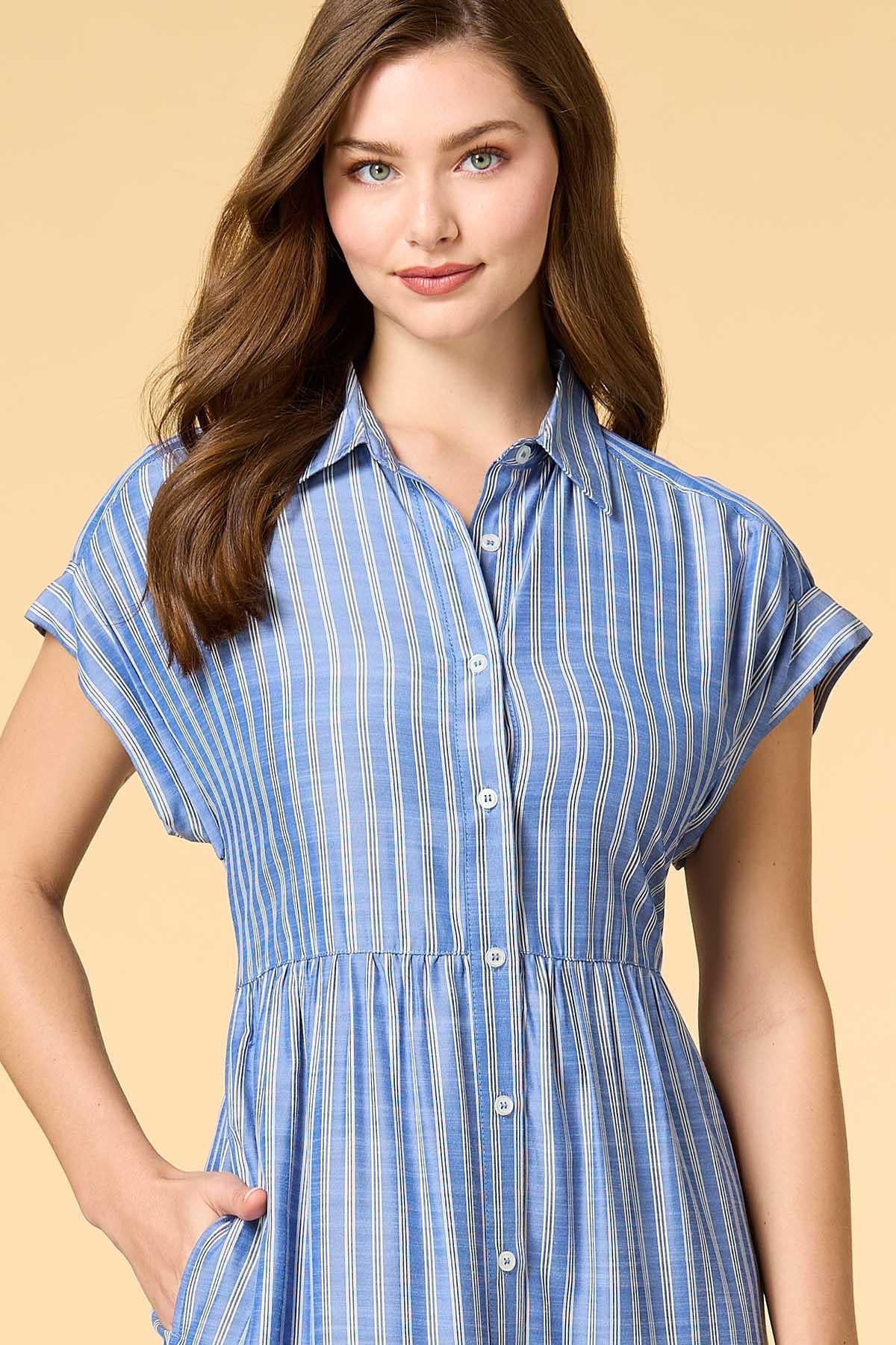 Versona line leader shirt dress BLUE_MULTI
