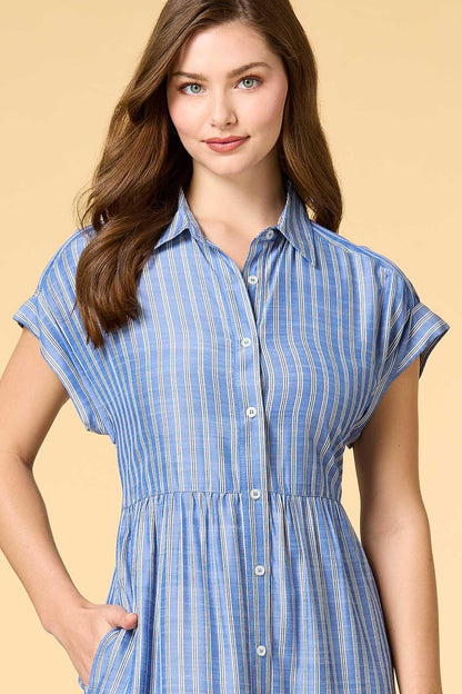 Versona line leader shirt dress BLUE_MULTI