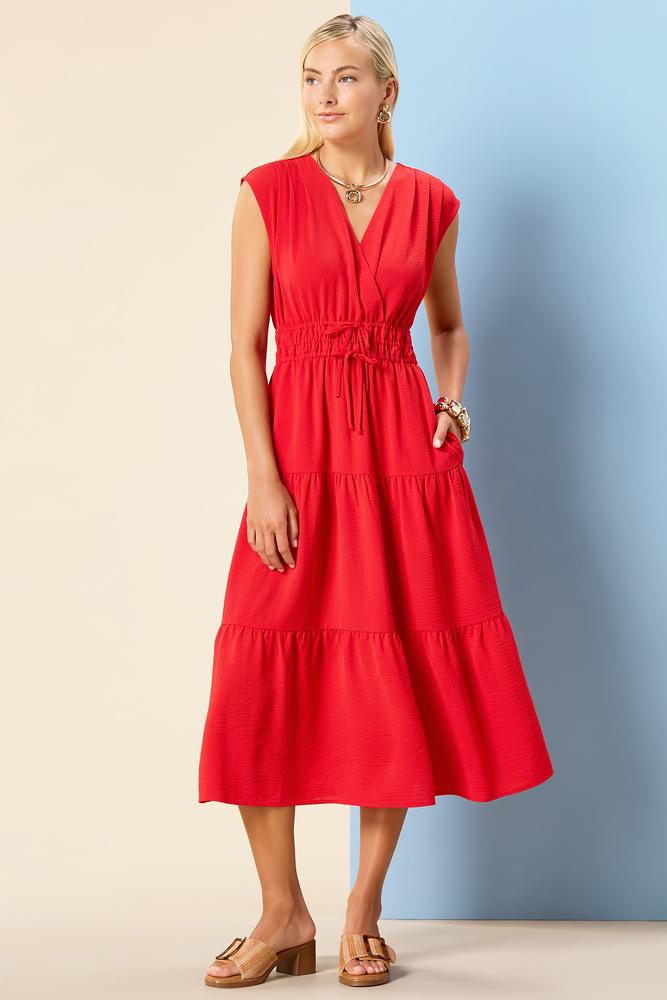 Versona tier and now midi dress RED