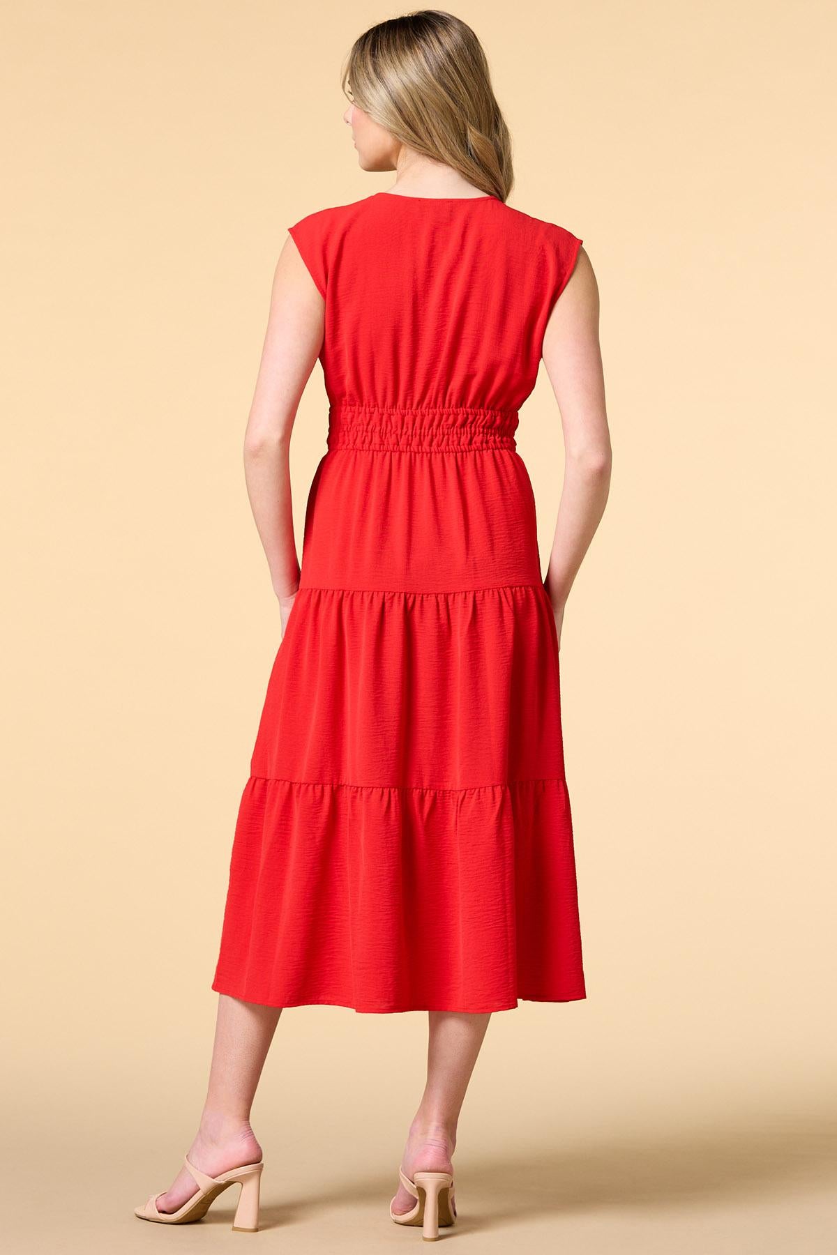 Versona tier and now midi dress RED