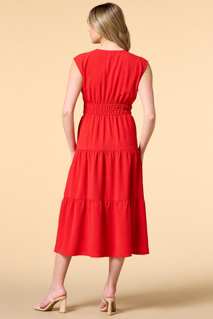 Versona tier and now midi dress RED