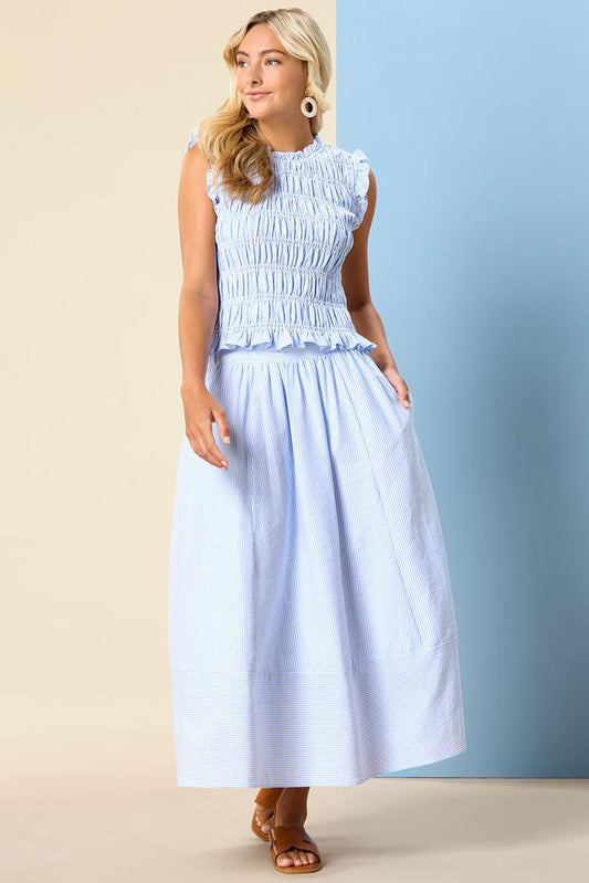 Versona between the lines maxi skirt BLUE