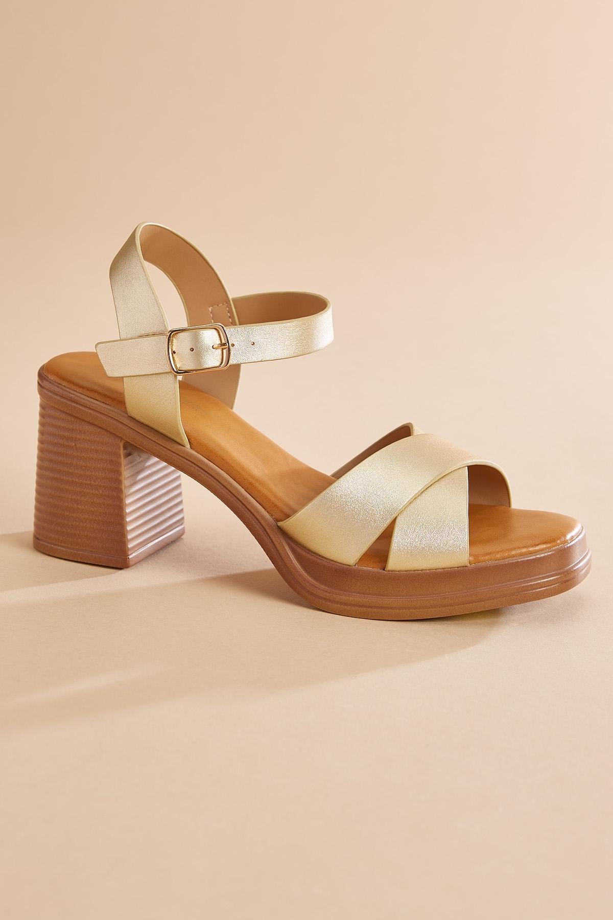 Versona gold crossover band heels GOLD