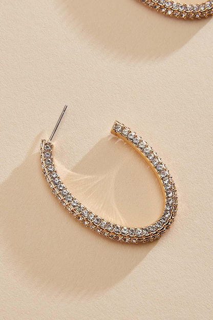 Versona pave gold oval hoop earrings GOLD