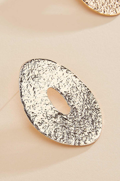Versona textured oval statement earrings GOLD
