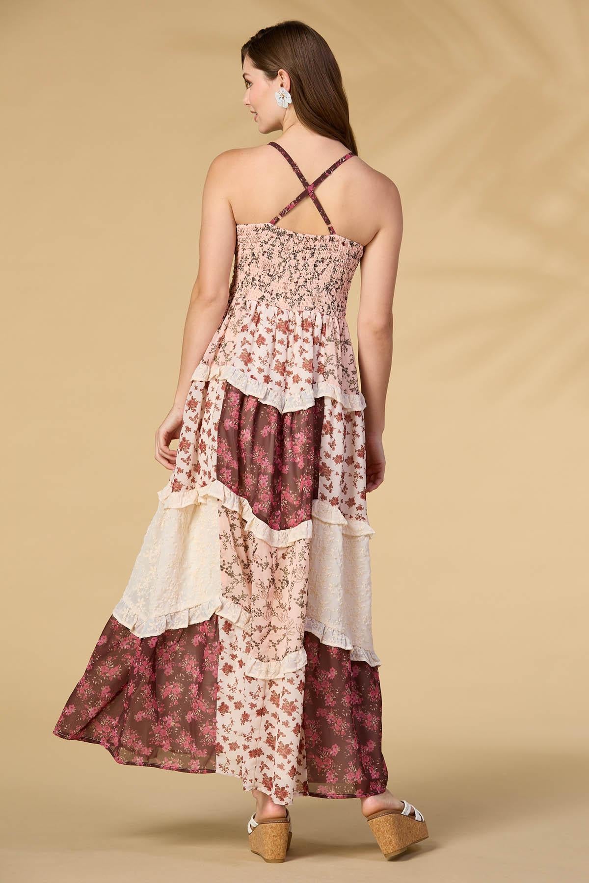 Versona lovely day maxi dress BROWNBEIGE_MULTI