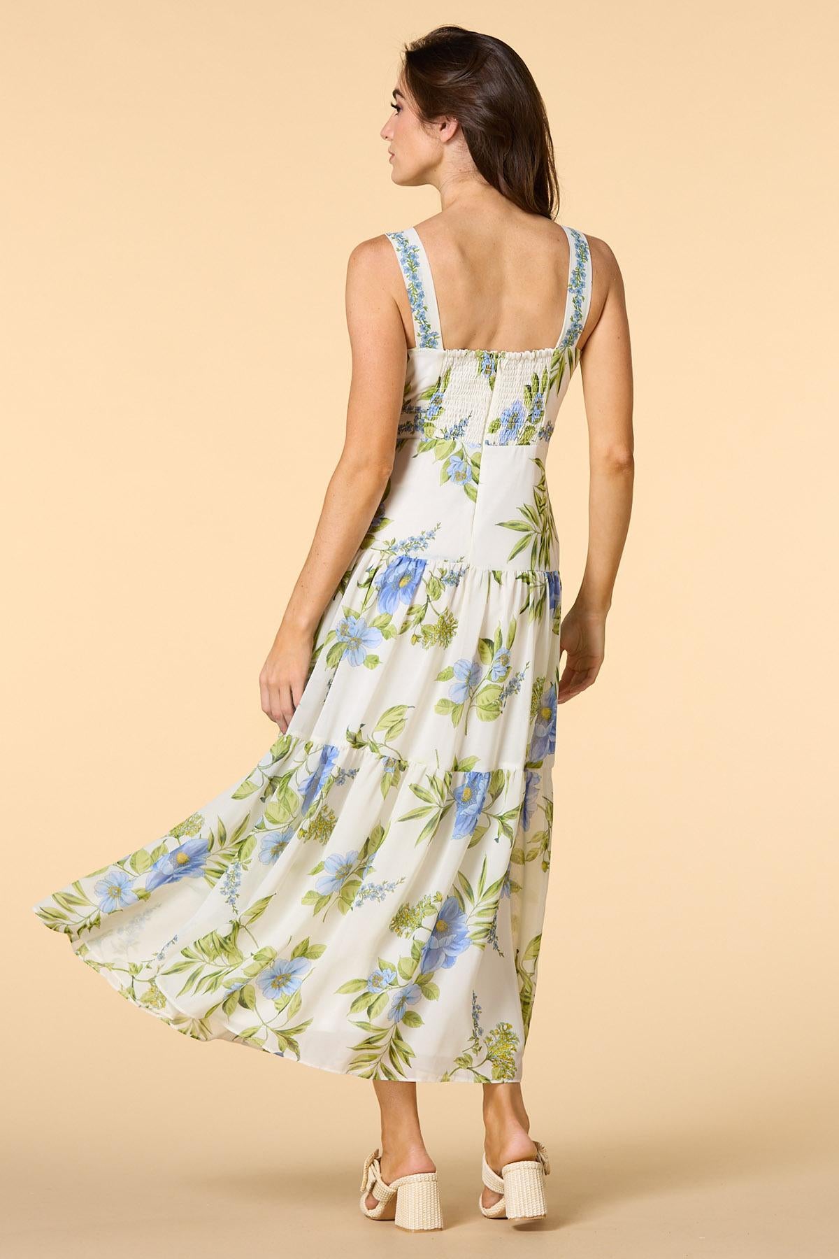 Versona blooming day maxi dress WHITE_MULTI