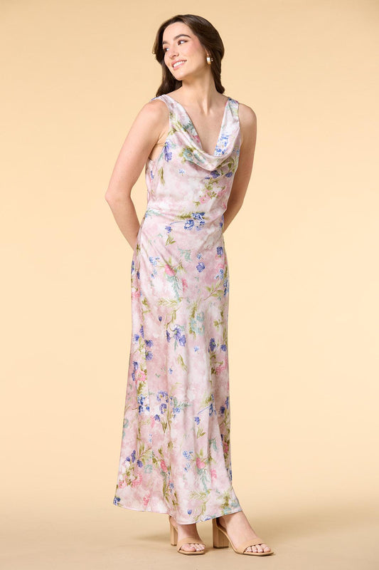 Versona tea party satin maxi dress REDPINK_MULTI