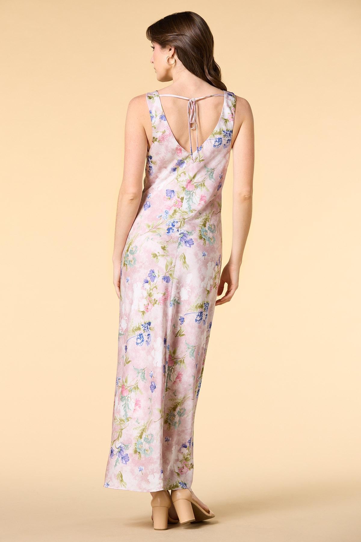 Versona tea party satin maxi dress REDPINK_MULTI