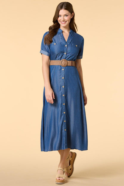 Versona almost famous chambray maxi dress DARK_WASH_DENIM