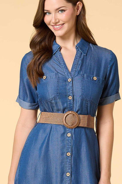 Versona almost famous chambray maxi dress DARK_WASH_DENIM