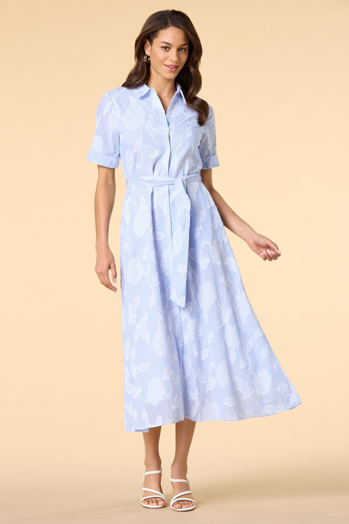 Versona cool summer maxi shirt dress BLUE_MULTI