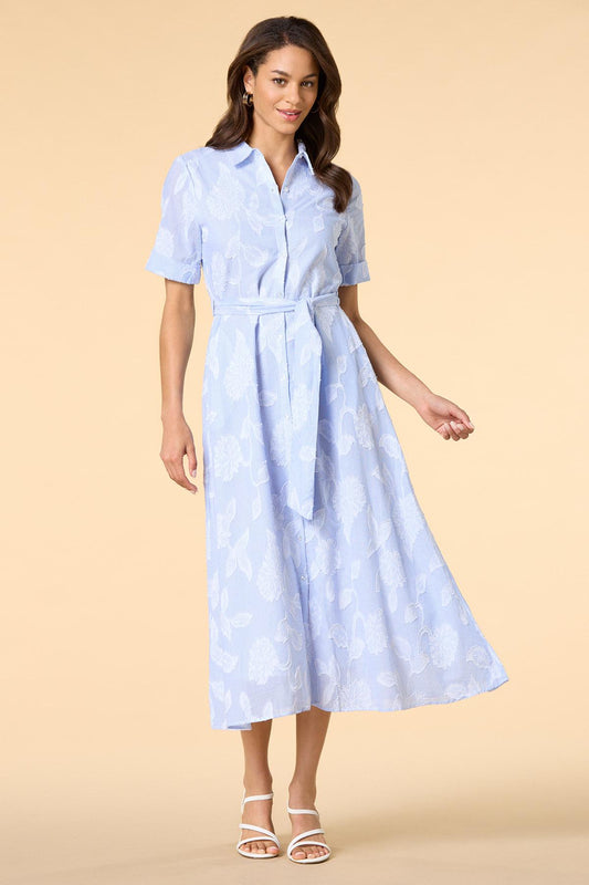 Versona cool summer maxi shirt dress BLUE_MULTI