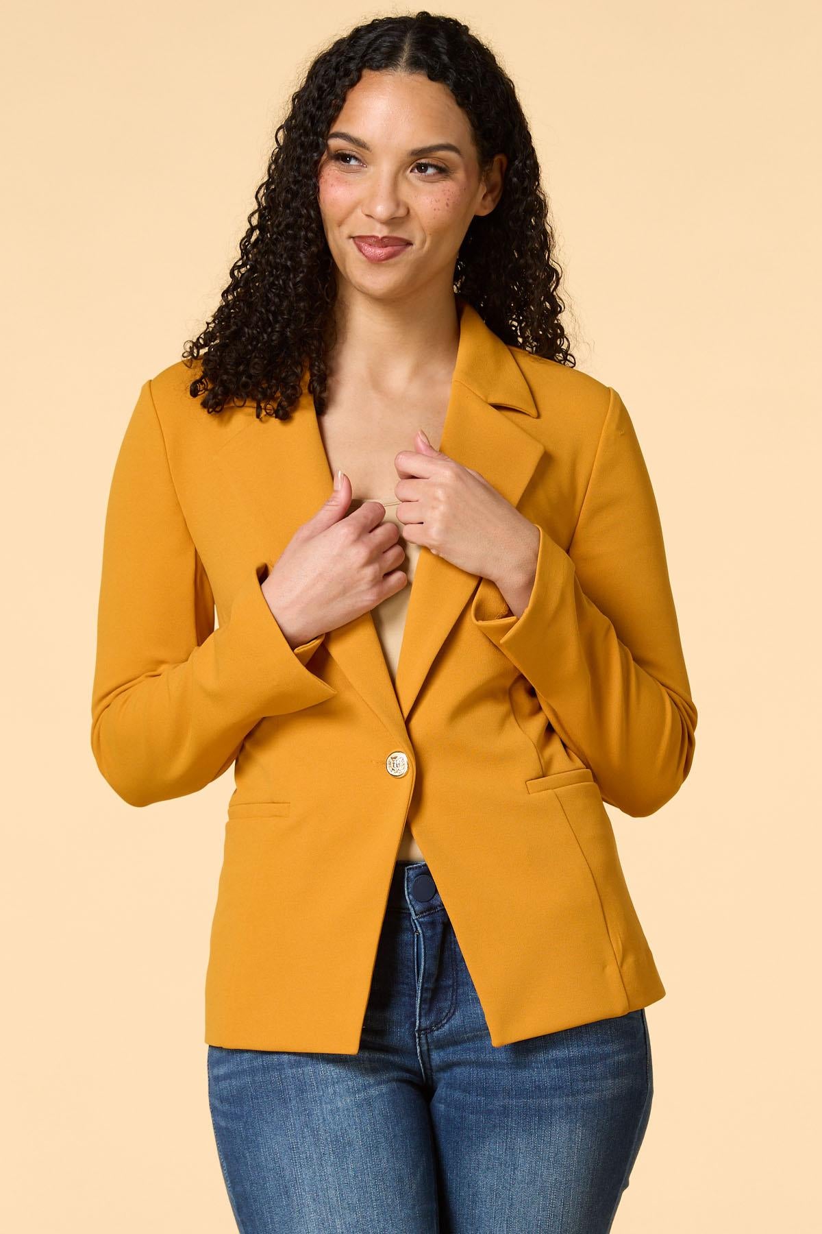 Versona office culture crepe blazer WHITE_ALYSSUM