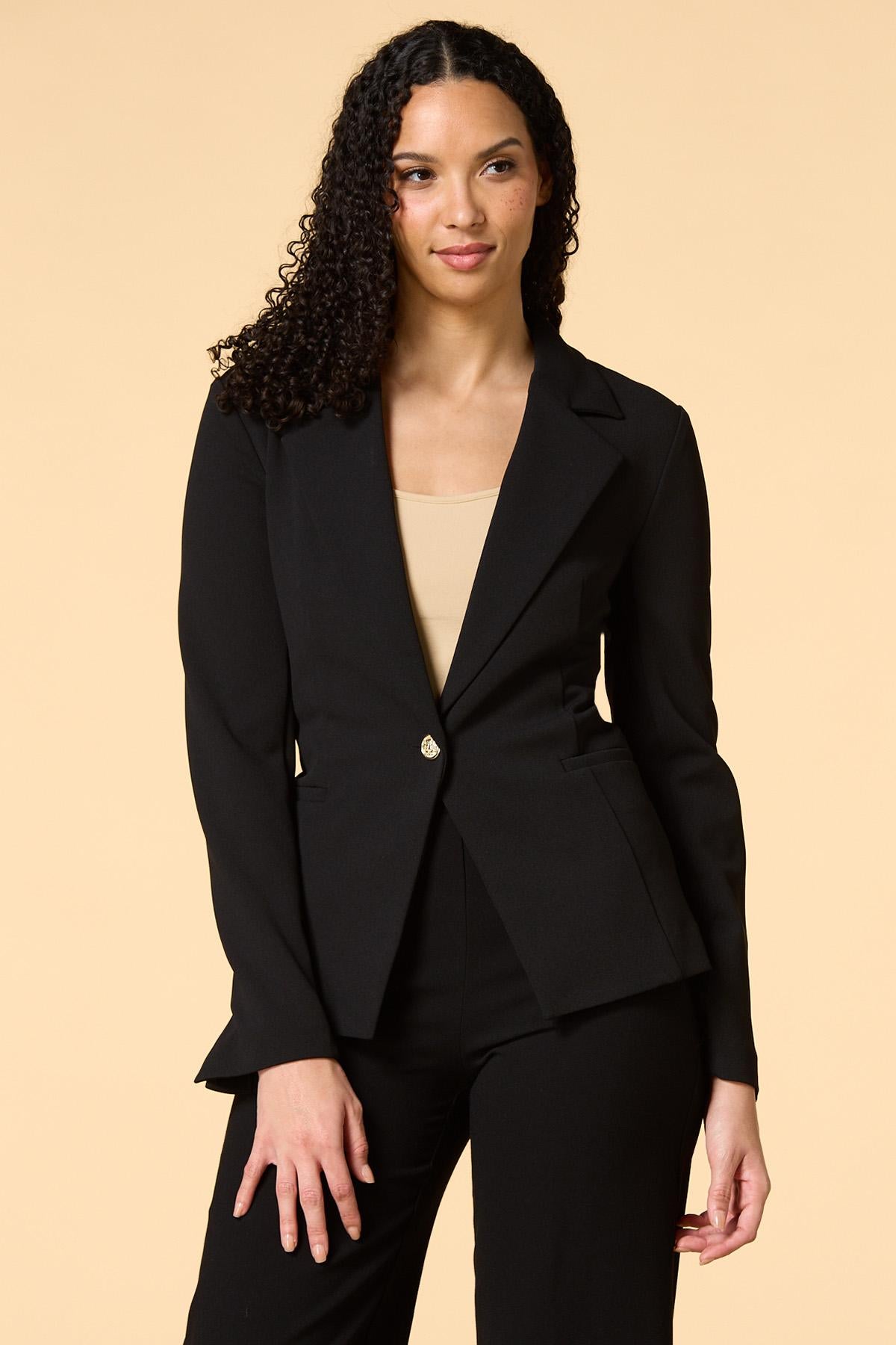 Versona office culture crepe blazer WHITE_ALYSSUM