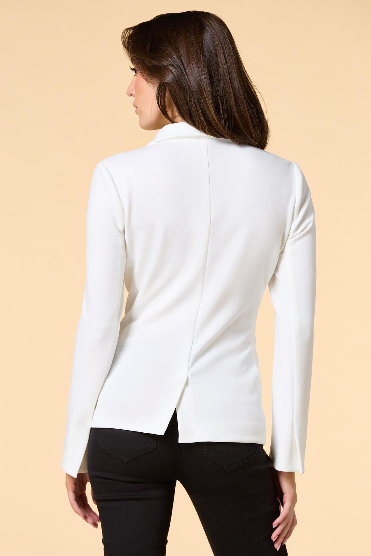 Versona office culture crepe blazer WHITE_ALYSSUM