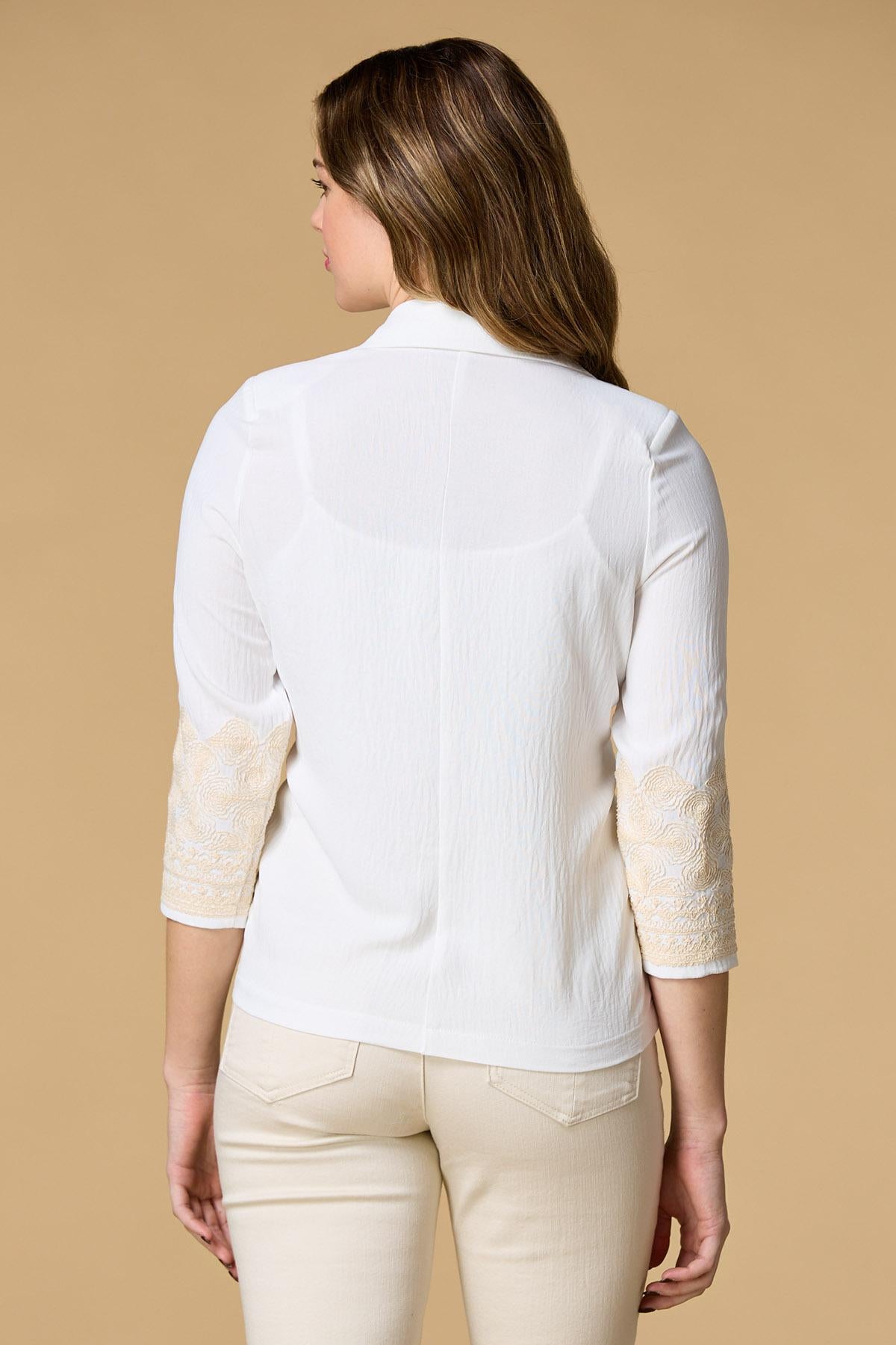 Versona relaxed fit embroidered blazer NATURAL