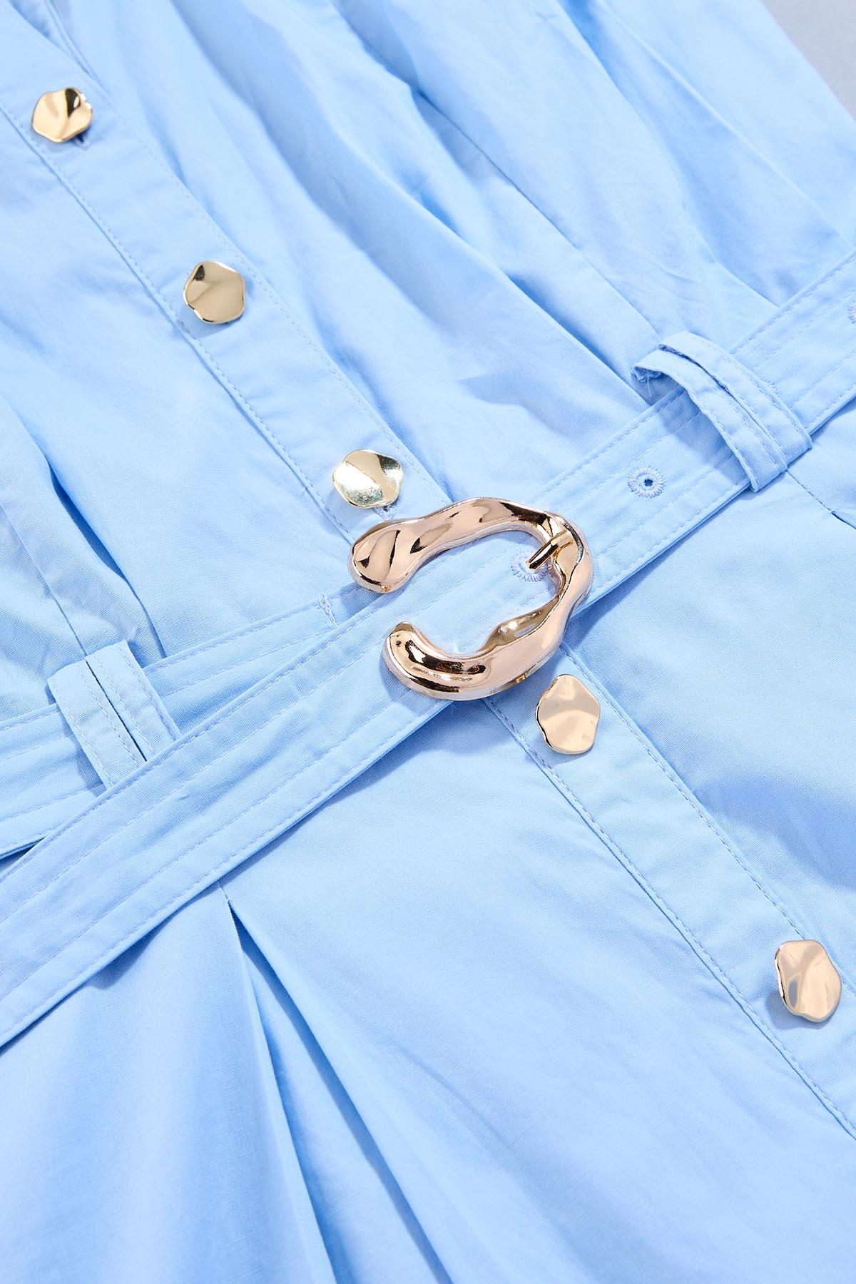 Versona cache belted midi shirt dress BLUE