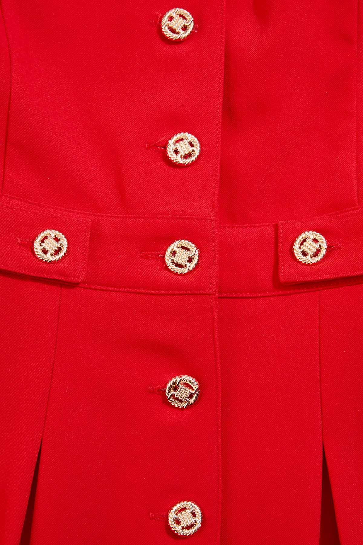 Versona cache red button front jumpsuit RED