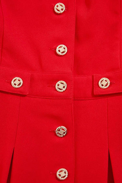 Versona cache red button front jumpsuit RED
