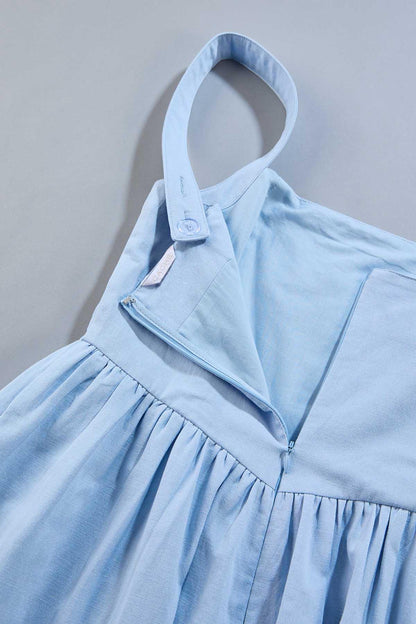 Versona cache linen midi dress BLUE