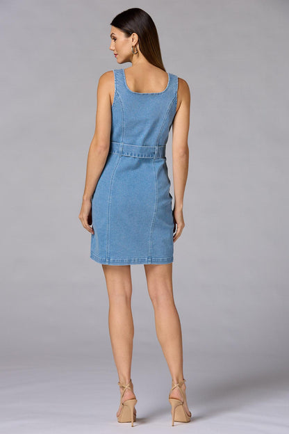 Versona cache denim button down dress LIGHT_WASH_DENIM