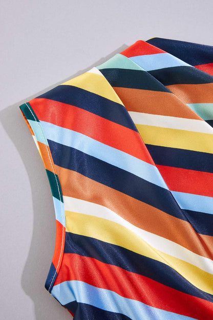 Versona cache off the shoulder multicolor stripe top MULTI