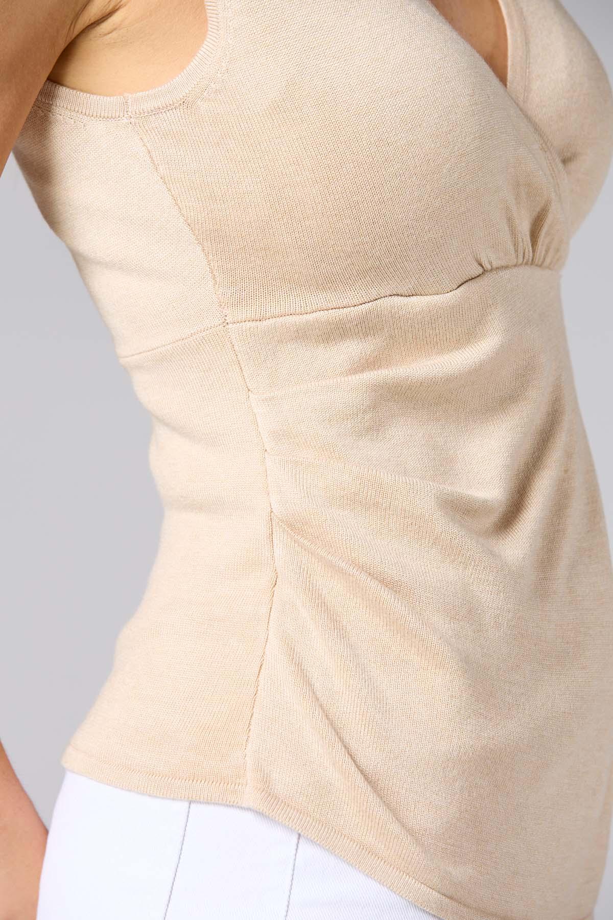 Versona cache faux wrap sweater tank BEIGE