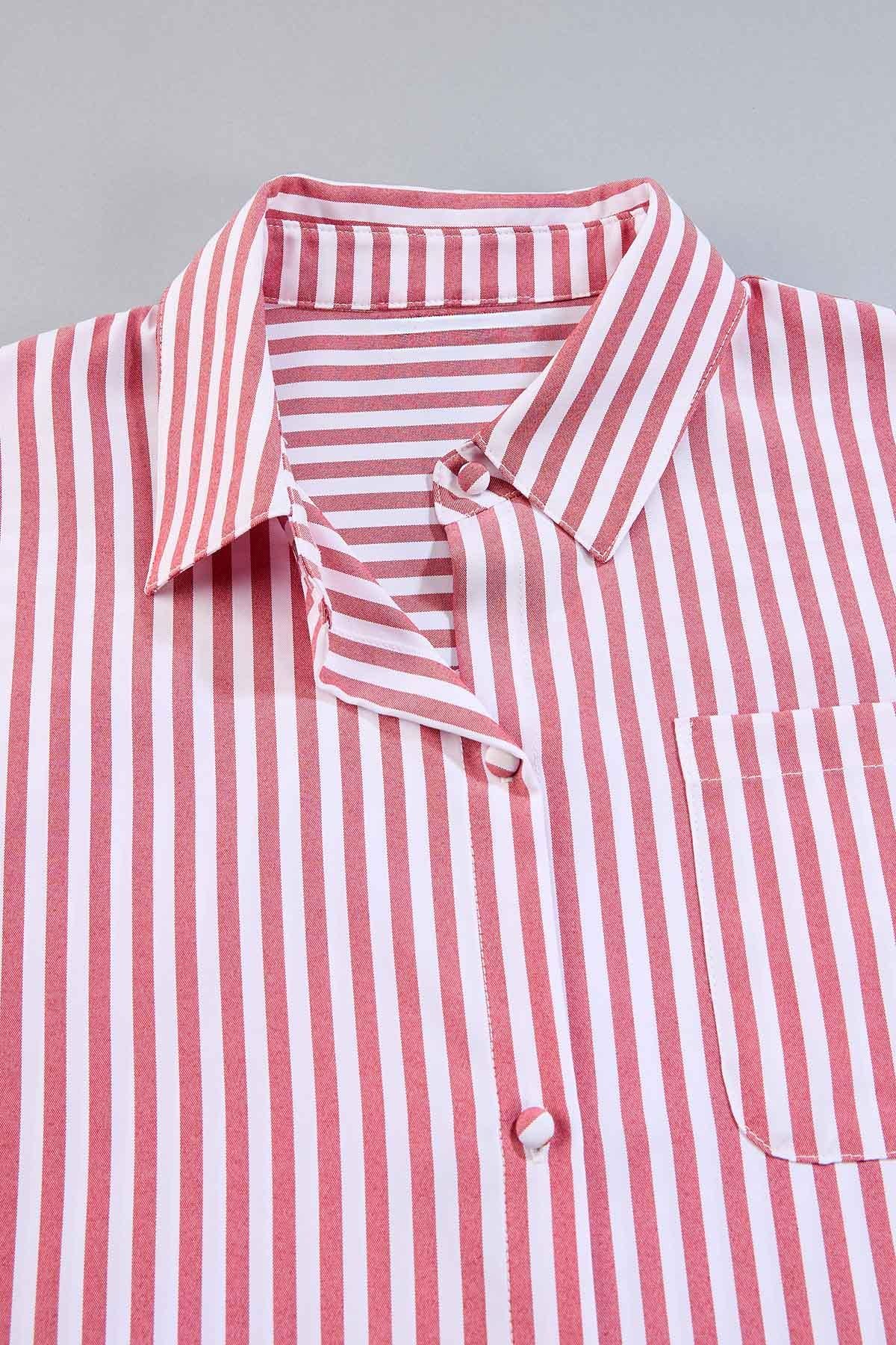 Versona cache french cuff striped shirt- red RED_MULTI