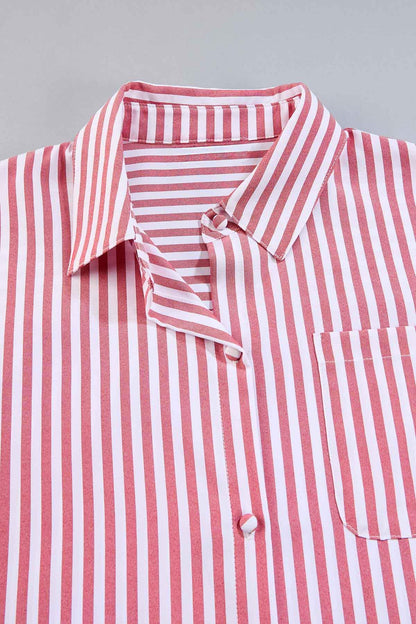 Versona cache french cuff striped shirt- red RED_MULTI