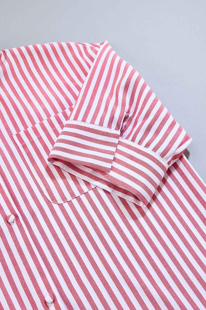 Versona cache french cuff striped shirt- red RED_MULTI