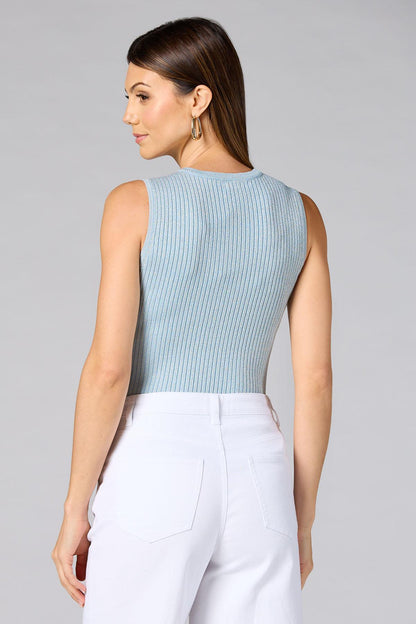 Versona cache gold studded knit tank BLUE