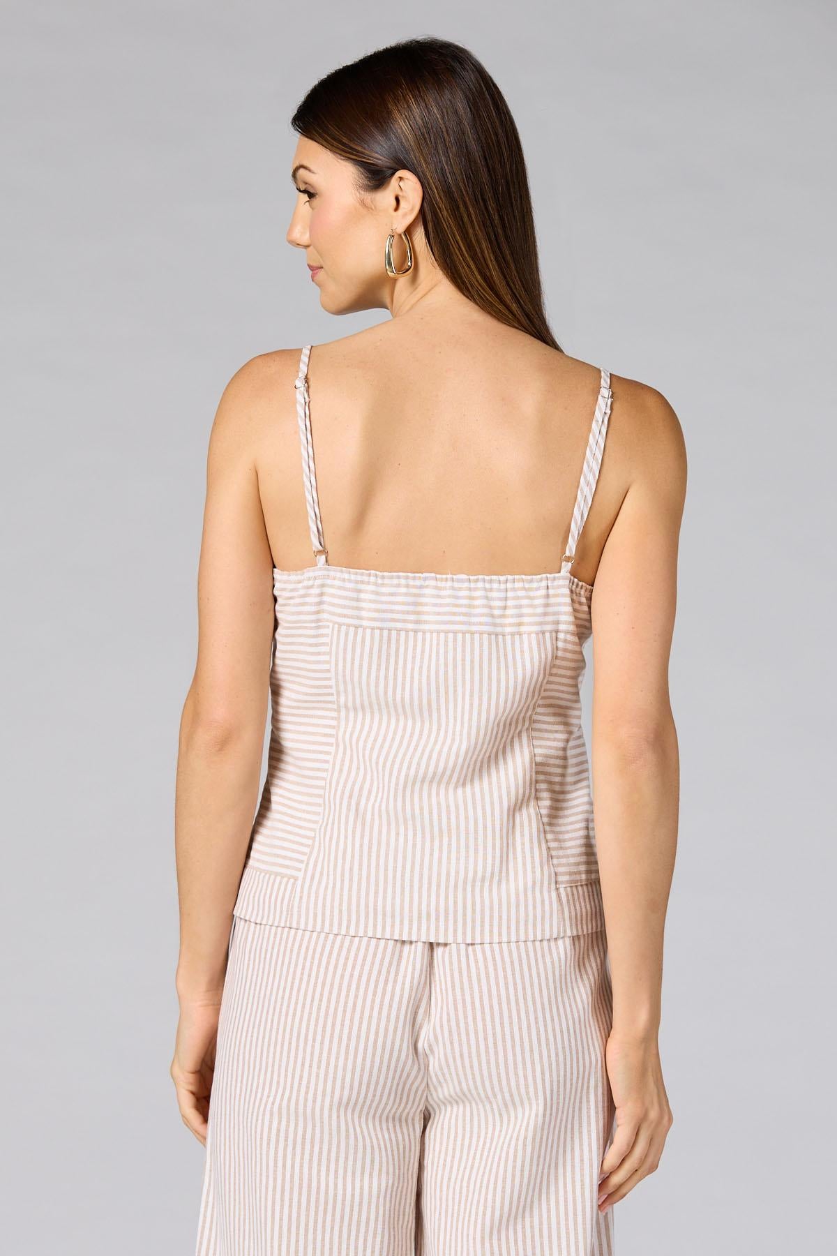 Versona cache neutral striped vest WHITE_MULTI