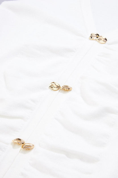 Versona cache gold button knit tank WHITE_ALYSSUM