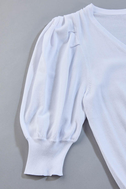 Versona cache puff sleeve sweater WHITE