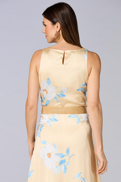 Versona cache satin floral tank YELLOW_MULTI