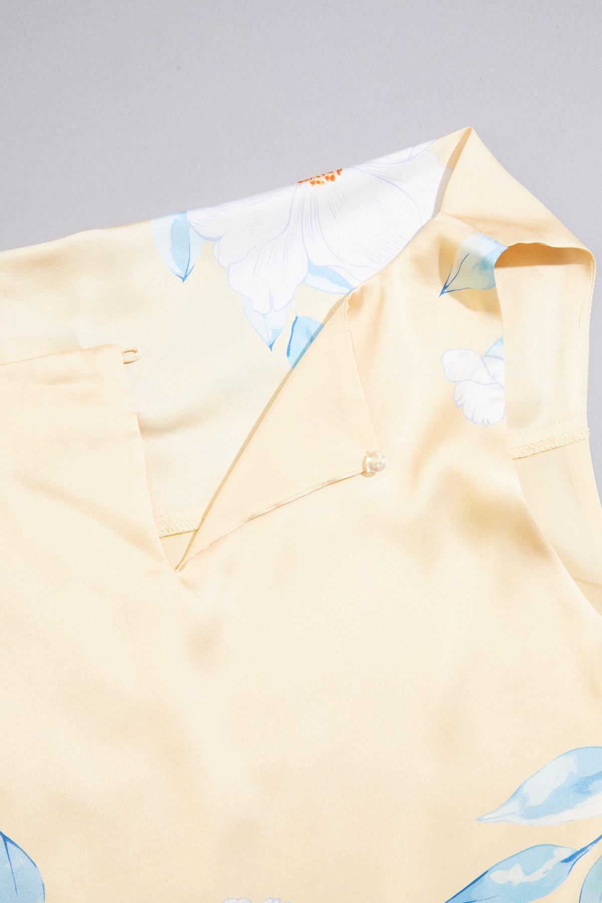 Versona cache satin floral tank YELLOW_MULTI