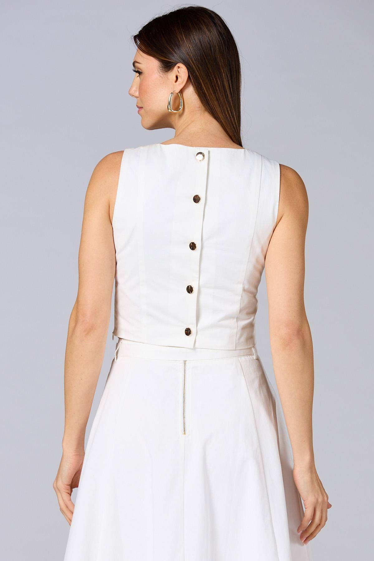 Versona cache solid square neck tank BRIGHT_WHITE