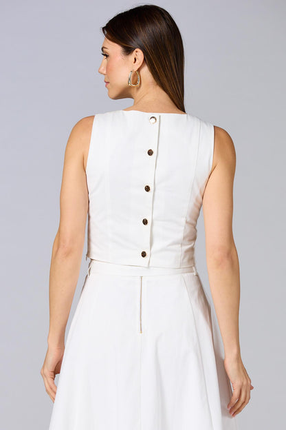 Versona cache solid square neck tank BRIGHT_WHITE