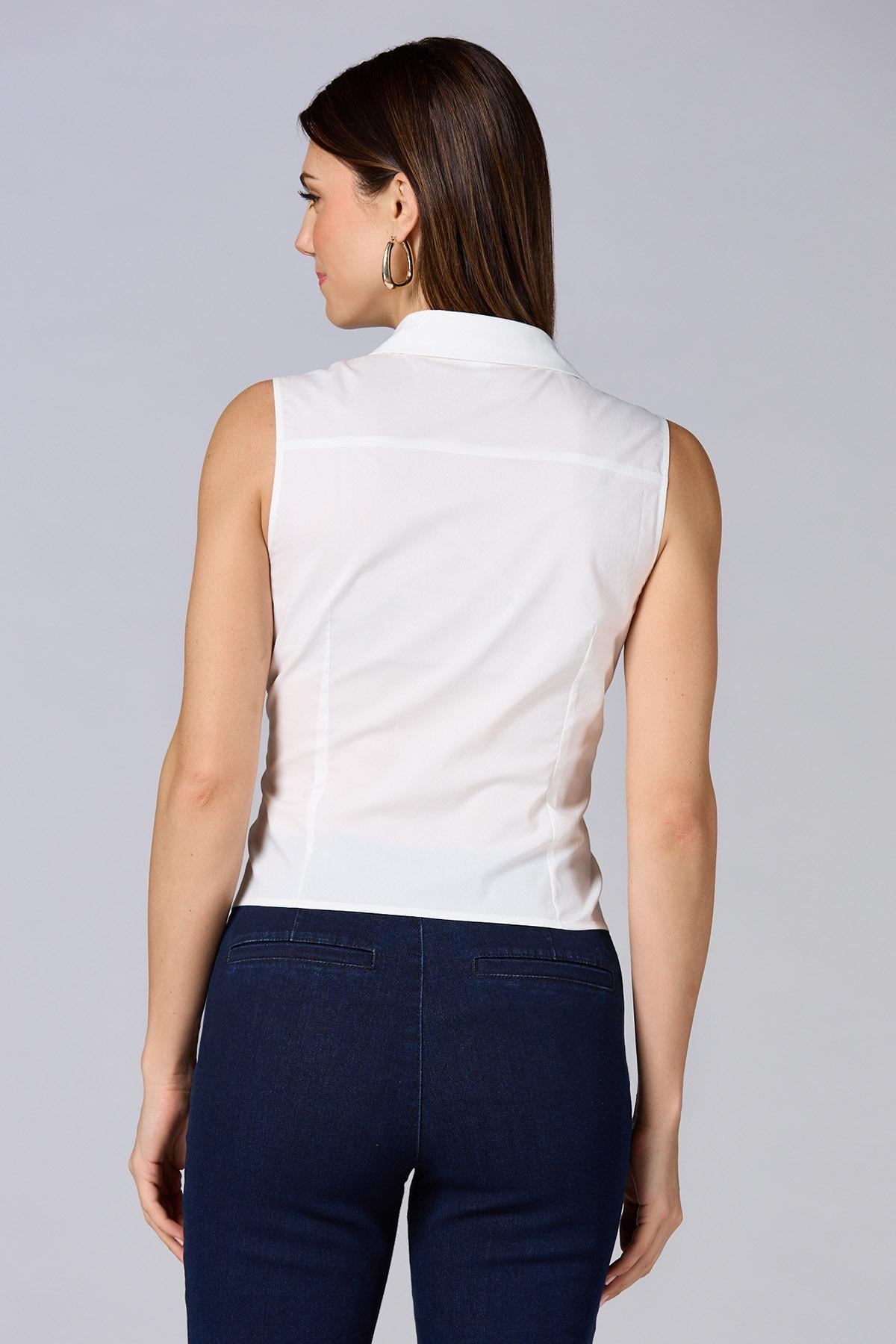 Versona cache white collared tank BRIGHT_WHITE