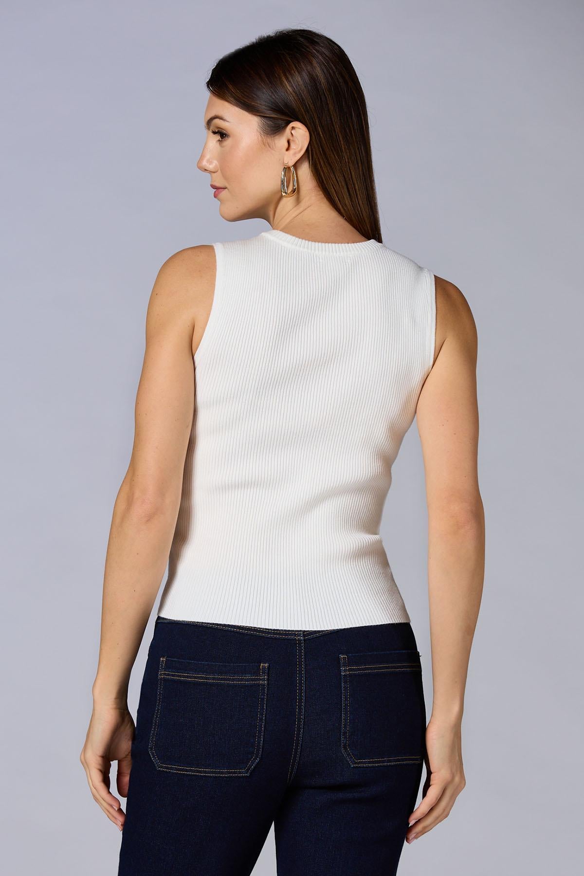 Versona cache belted ribbed tank SUMMER_MELON