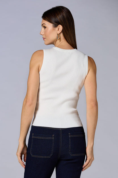 Versona cache belted ribbed tank SUMMER_MELON