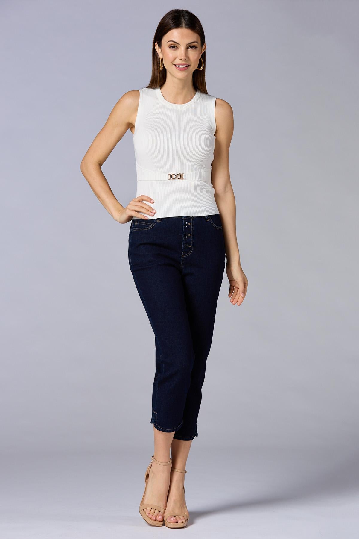 Versona cache belted ribbed tank SUMMER_MELON