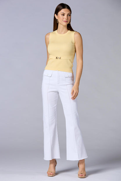 Versona cache belted ribbed tank SUMMER_MELON