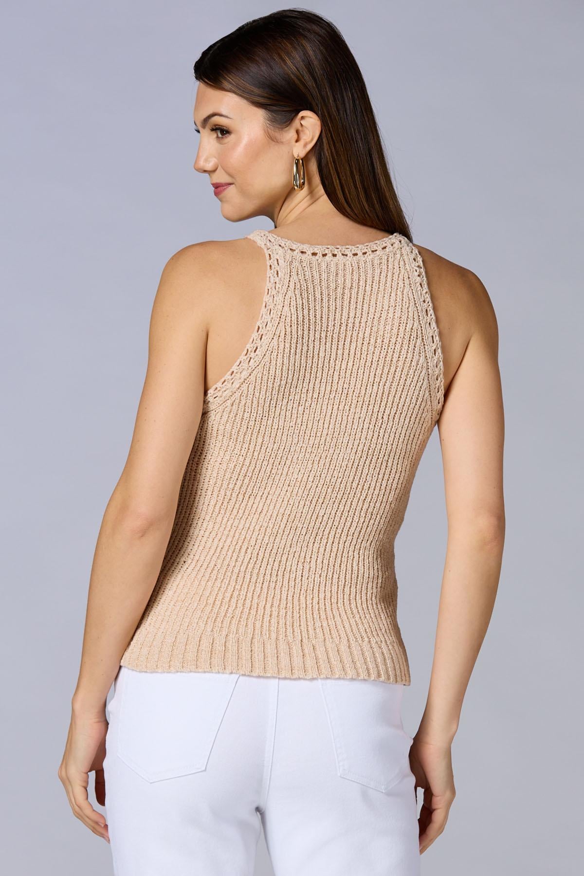 Versona cache solid sweater tank BEIGE